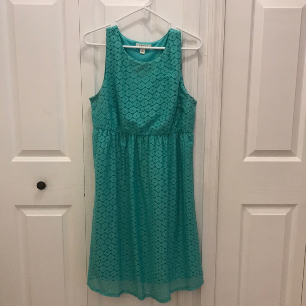 Tacera Maternity Green Crochet Dress